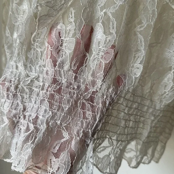 Simply Irresistible Y2K Sheer Ivory Lace Top Size L Renaissance Dainty Fairy - Picture 5 of 9